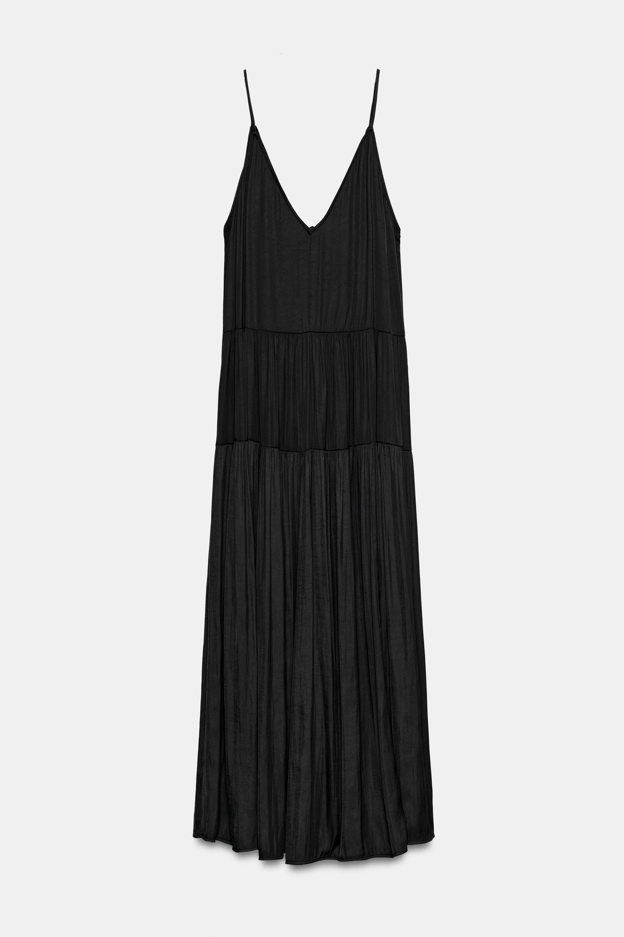 LONG RUCHED SATIN DRESS